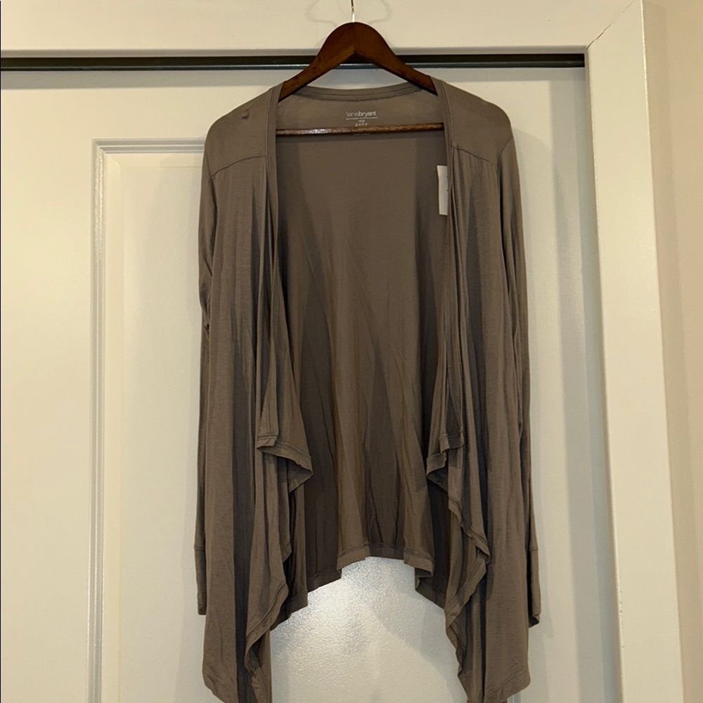 Lane Bryant Gray Open-Front Cardigan Sweater